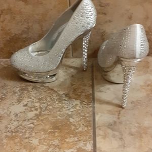 Silver diamond heels